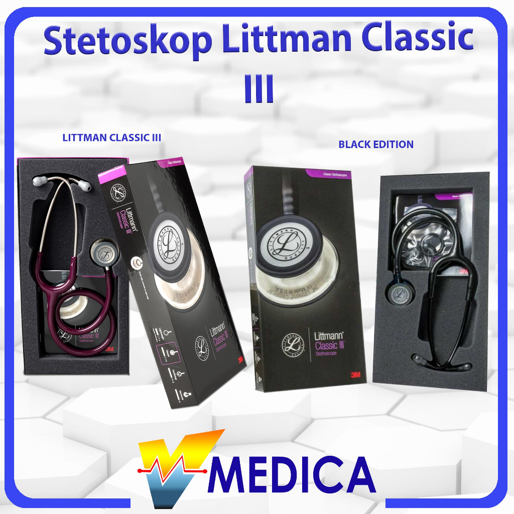 Stetoskop Littmann Classic III / Stetoscop Littmann Dewasa dan Anak / Littmann Classic III Black Edi