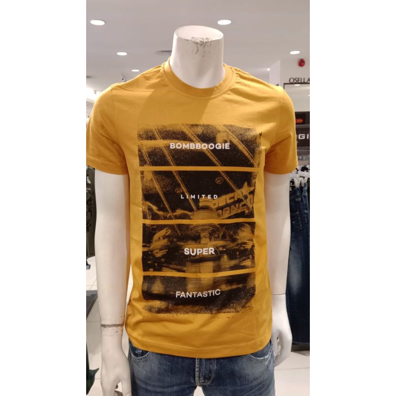 BOMB BOOGIE T-shirt Cowok Branded Size S-XL Warna Kuning