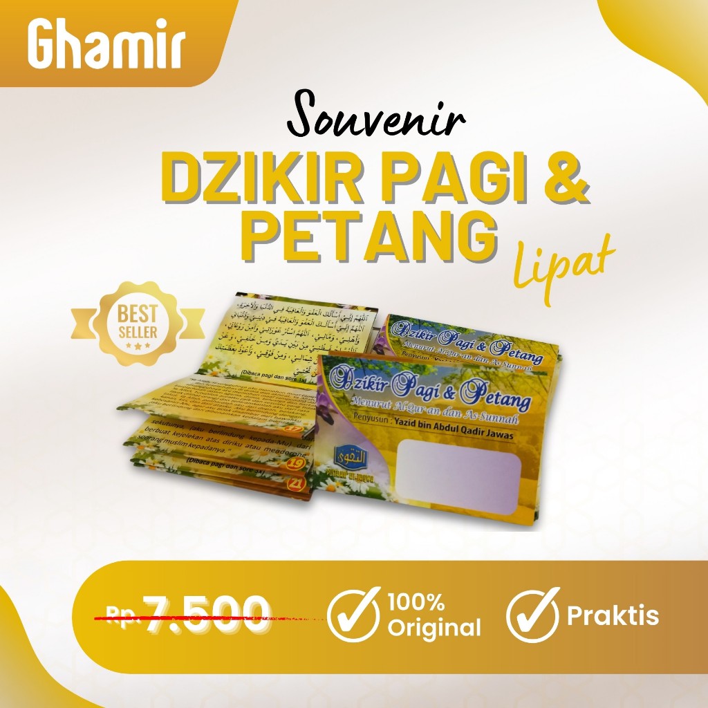 Buku Lipat Souvenir Dzikir Pagi dan Petang Ust Yazid - Dzikir Pagi Petang Saku Lipat Souvenir Prakti