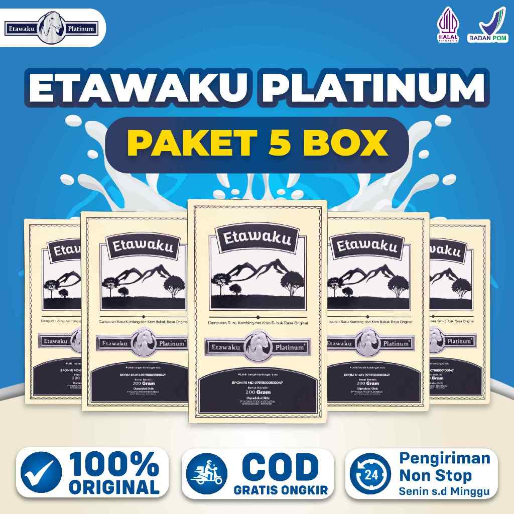 

Paket 5 box Etawaku Platinum Mengatasi Masalah Pernafasan Dan Tulang