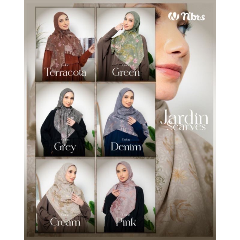 JARDIN SCARVES|| HIJAB SEGI EMPAT MOTIF||HIJAB MOTIF JUMBO SIZE 115CM||HIJAB SEGI EMPAT MOTIF STANDA