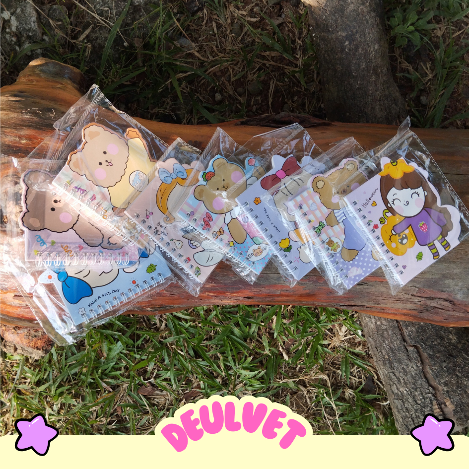 

Notebook Spiral Mini Karakter Aneka Warna / Buku Notes Saku Girly Bear