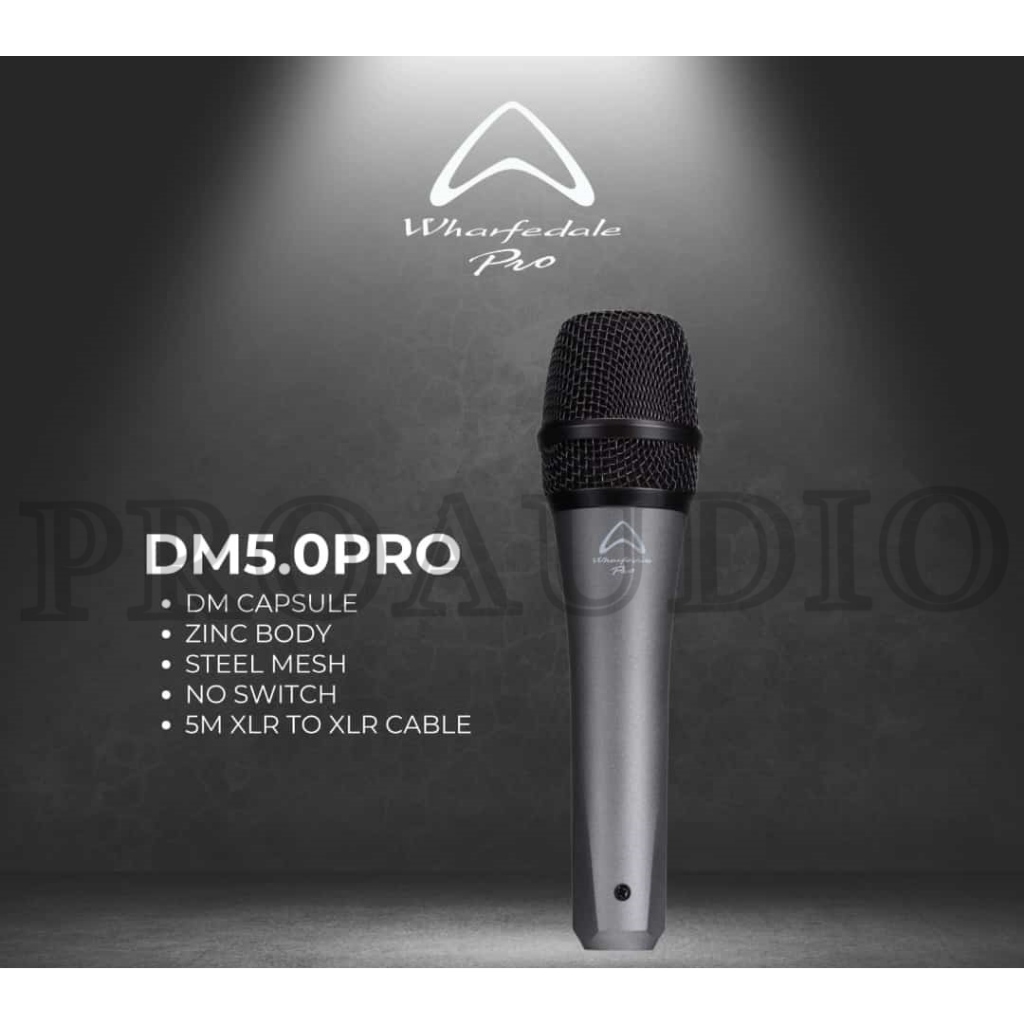 Mic Kabel Wharfedale DM 5.0 DM5.0 Pro Supercardioid Dynamic Microphone