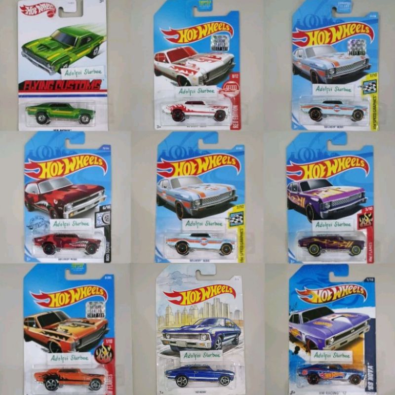 hotwheels hot wheels '68 chevy nova ths th$ ban karet factory sealed red edition hw flames hw speed 