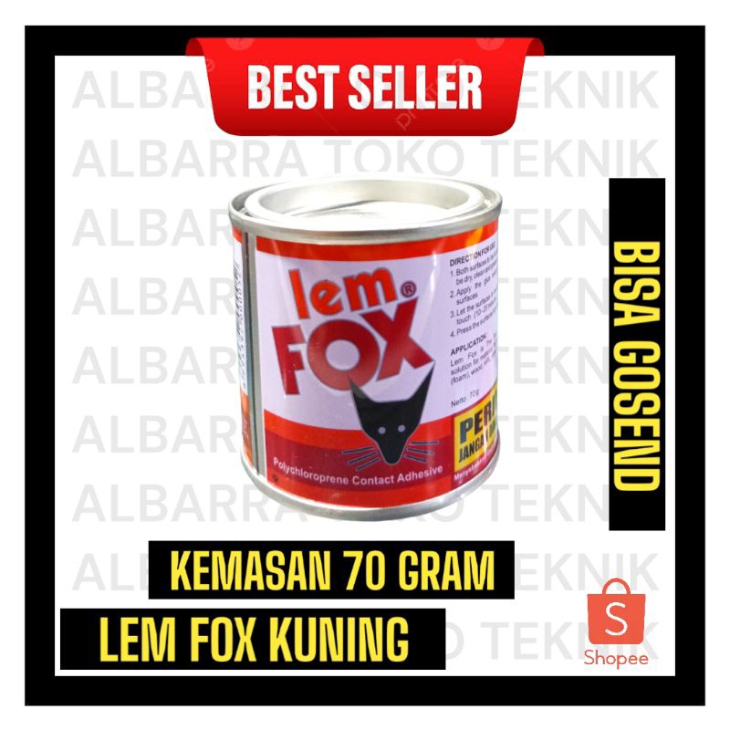 

Lem FOX / Lem Kuning 70 Gram / Lem Serbaguna / Perekat Lem Kayu Adhesive