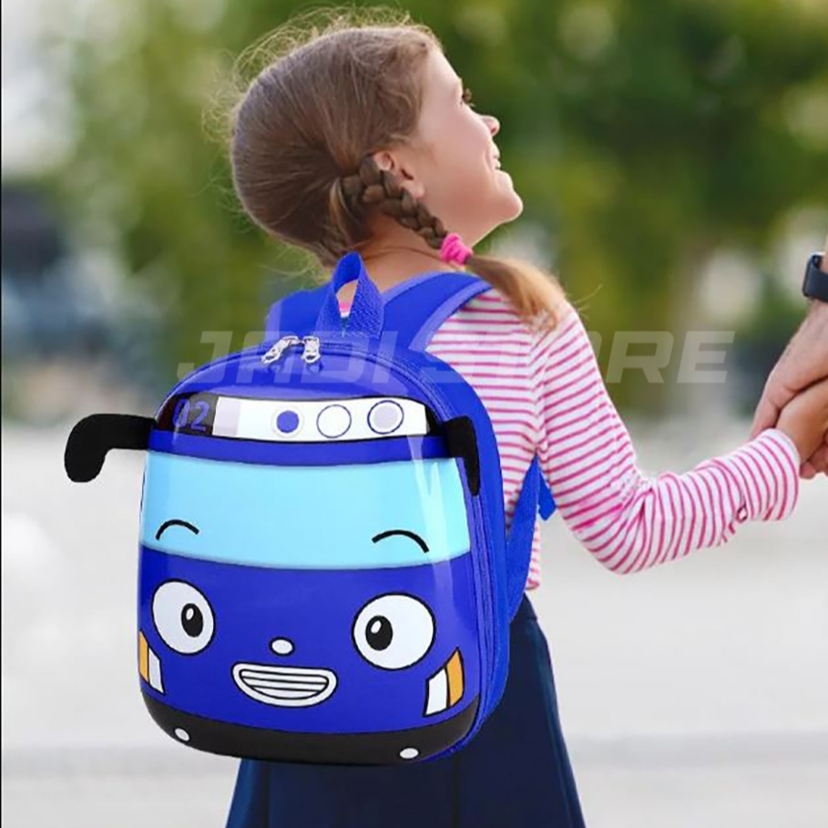 Toddi Tas Anak Laki Laki TK PAUD Ransel Sekolah Anak Backpack Gambar Motif Bus Tayo Kecil