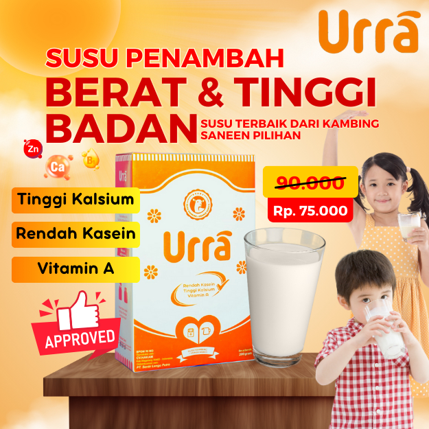 

SUSU URRA Penambah Berat Badan & Tinggi Badan Anak | Susu Kambing Saneen Halal BPOM Original