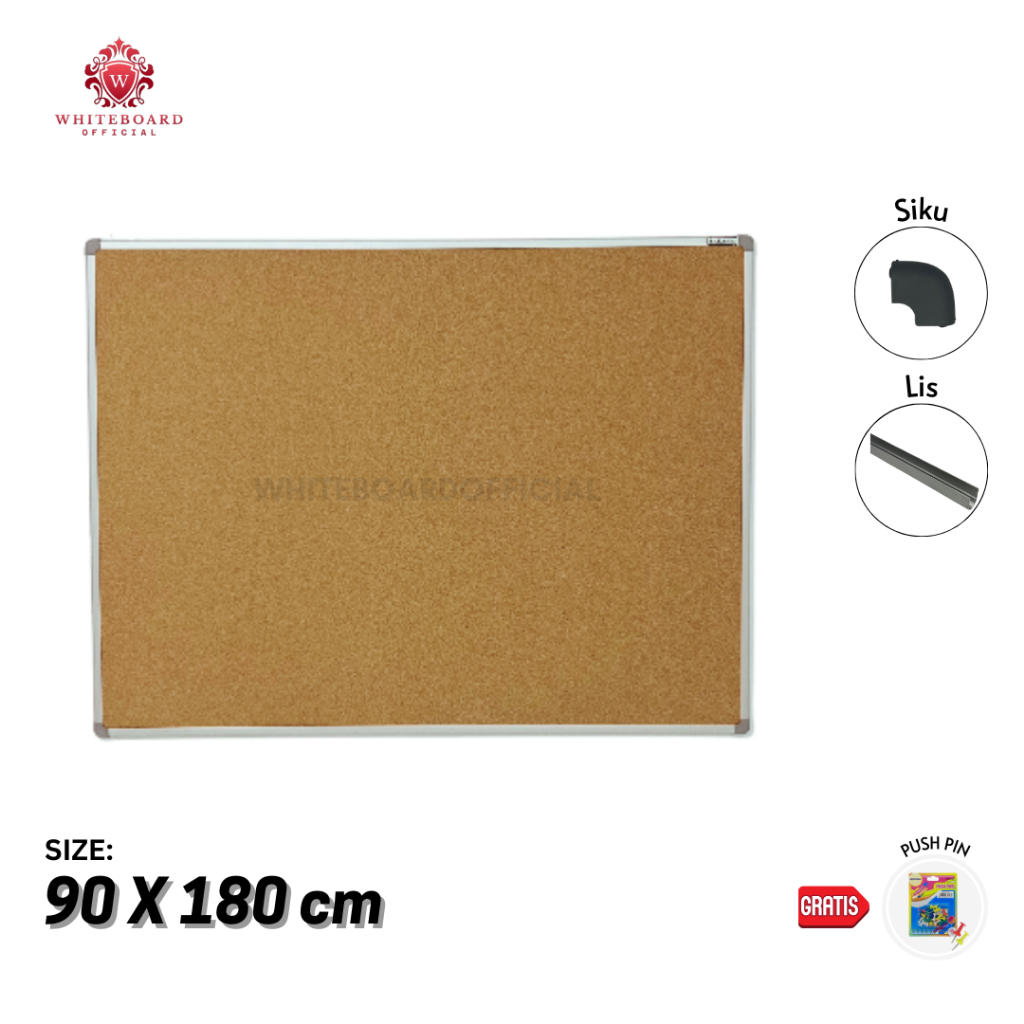 

Corkboard / Pin Board / Papan Memo / Papan Pengumuman / Papan Mading 90 x 180cm / Sakana