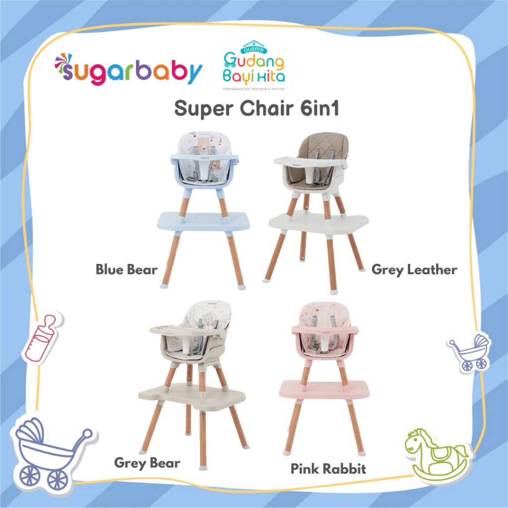 Sugar Baby Super Chair 6in1 Kursi Makan Bayi - Meja Kursi Anak