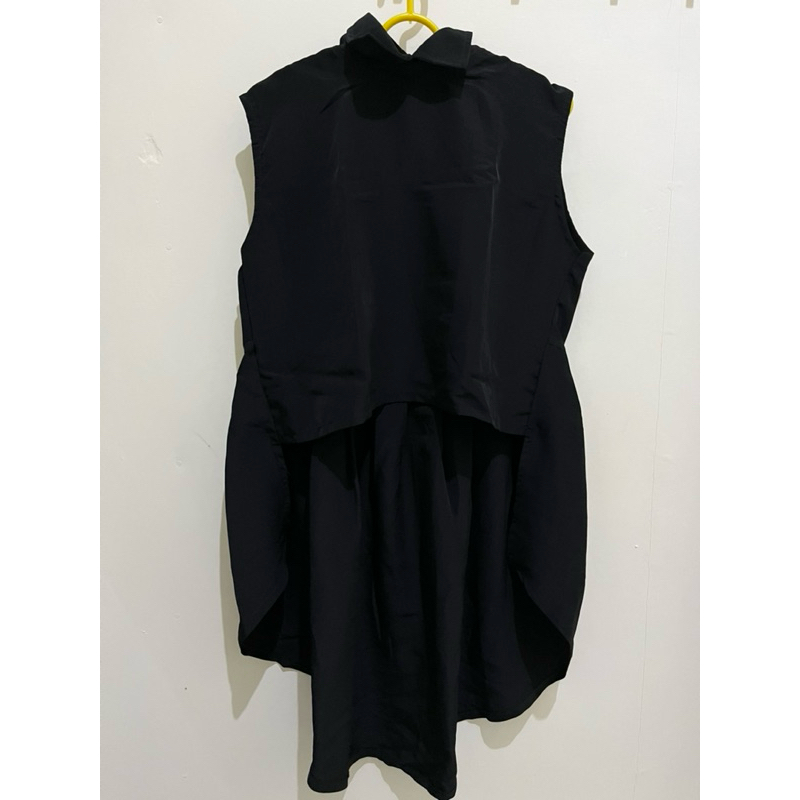 [Preloved] Midi Dress Satin Silk Polos Hitam