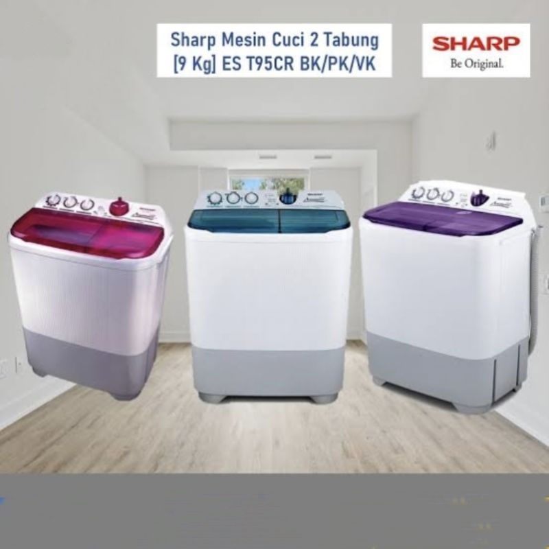 Mesin Cuci Dua Tabung Sharp Super Aqua Magic ES-T95CR/Mesin Cuci Twin Tub/mesin cuci 9kg