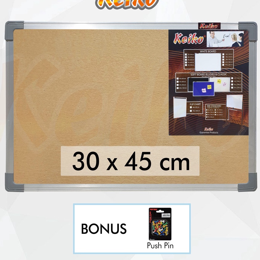 

Hematku Softboard Pin Board Cork Board Papan Pengumuman Mading Gantung Polos Keiko 3 x 45 cm