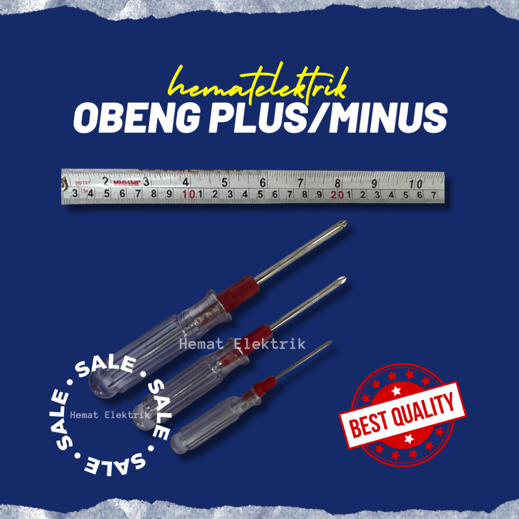 Obeng Bolak Balik Transparan Plus Minus Magnet Two Way