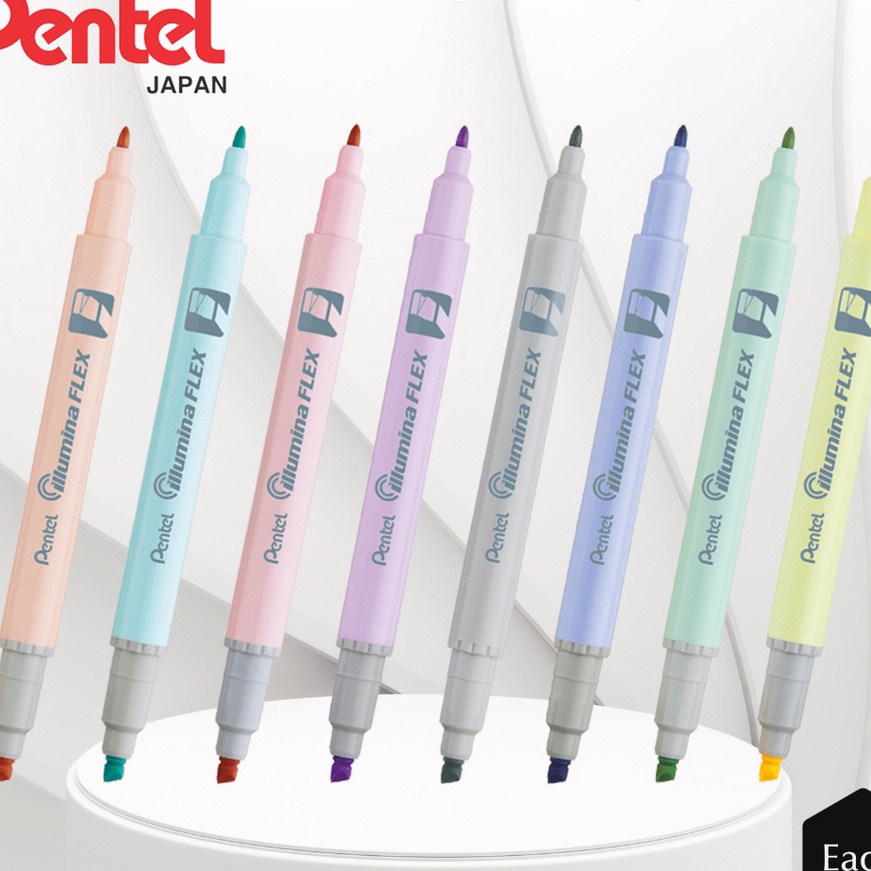

Terbatas Stabilo Highlighter Pentel Illumina Flex ZLW11 Warna Pastel Biru Pink Hijau Ungu Orange Sky Blue Grey