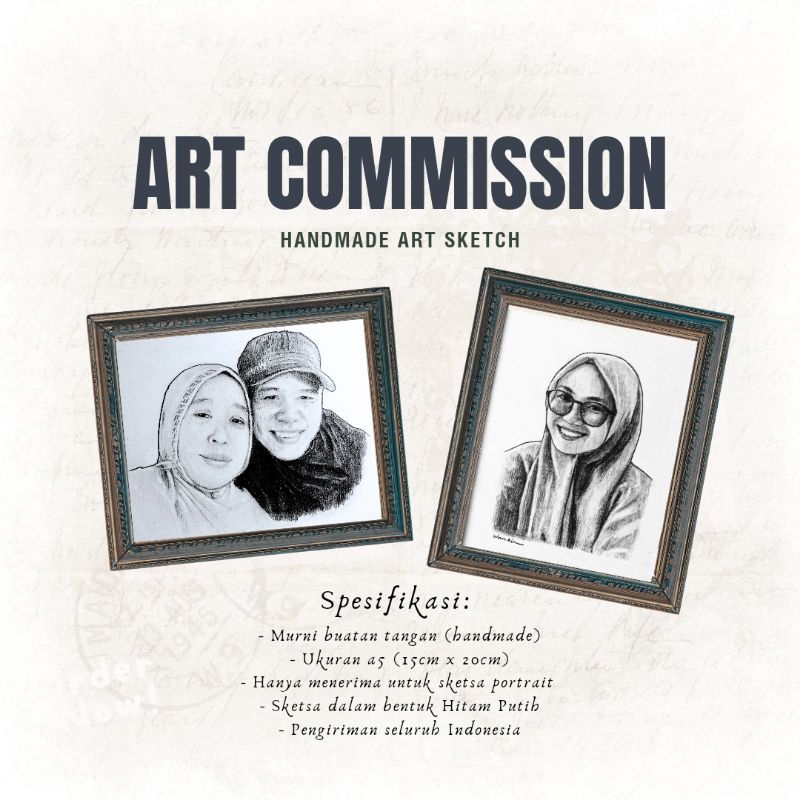 JASA GAMBAR SKETSA WAJAH PORTRAIT A5