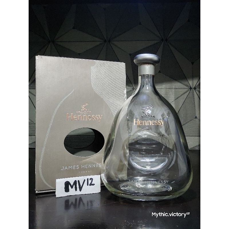Botol bekas minuman James Hennessy Cognac 1L+ Box