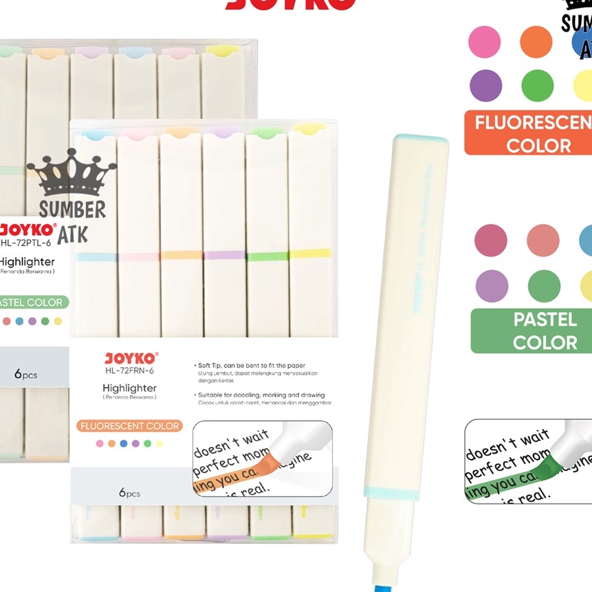 

FG2 Penanda Berwarna Highlighter Joyko HL72FRN 72PTL 6 Warna