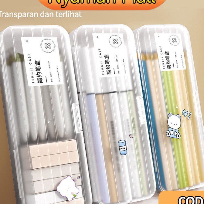 

Potongan Kotak Pensil MultifungsiTransparan dan terlihat Kotak PensilTempat Pena Sederhana