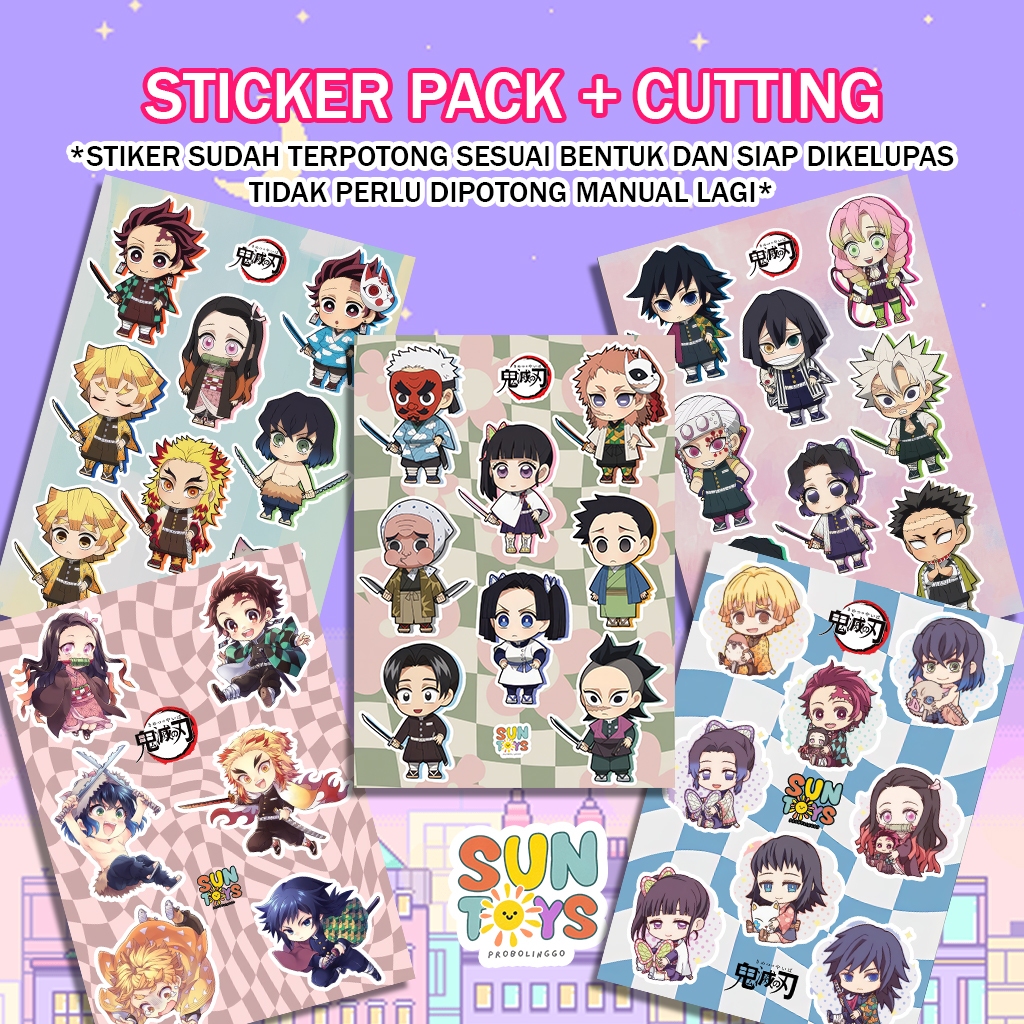 

☀ SUN ☀ Stiker Sticker Pack Anime Kimetu No Yaiba Demon Slayer Chibi UK A6 Cutting Kisscut