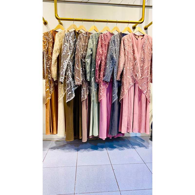 RAMADANIA HASANA TILE 2.3 DRESS ONLY  - BAJU KONDANGAN WISUDA LAMARAN BRIDESMAID -DRESS BROKAT TILE 