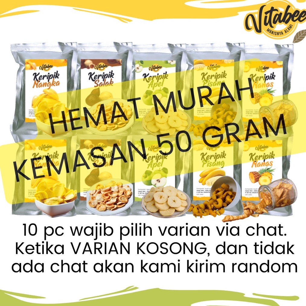 

DISCOUNT HEMAT MURAH 1pcs Kripik Buah Varian Mix Nangka Apel Rambutan Mangga Nanas Salak Vitabee