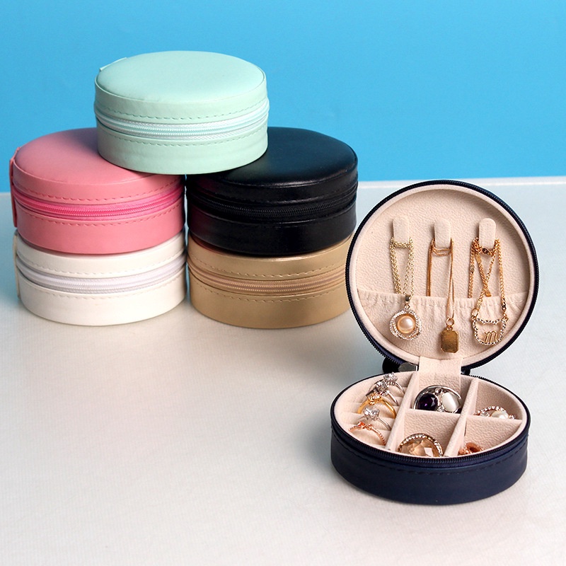 UNIK Kotak Perhiasan Travel Jewelry premium  Ritsleting Anting Kalung Cincin Box  Penyimpanan Emas  