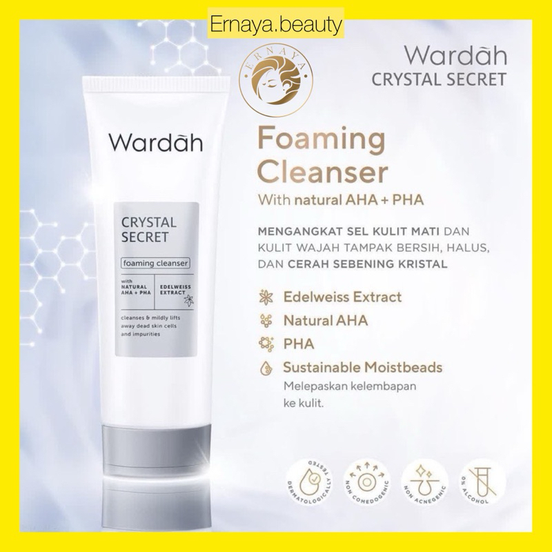 Wardah Crystal Secret/White Secret Foaming Cleanser 100ml | Sabun Wajah/Muka/Anti