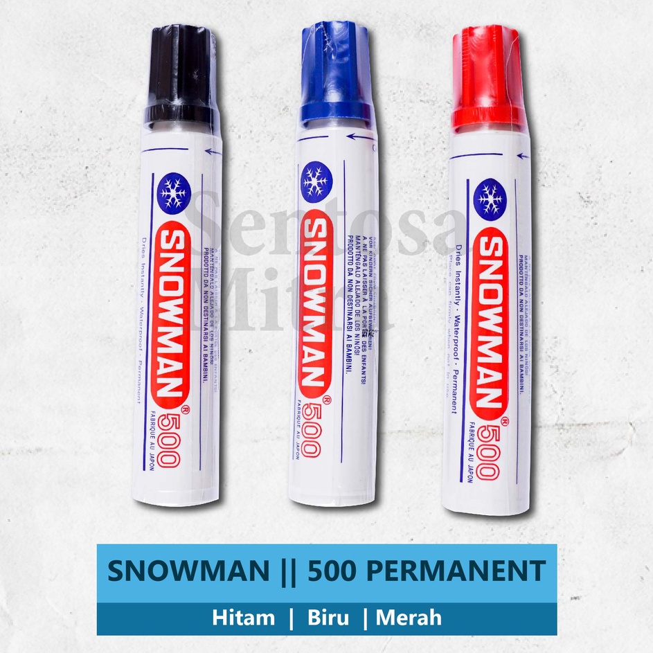 

Snowman Spidol Permanent Besar Jumbo 5 Tinta Hitam Biru Merah
