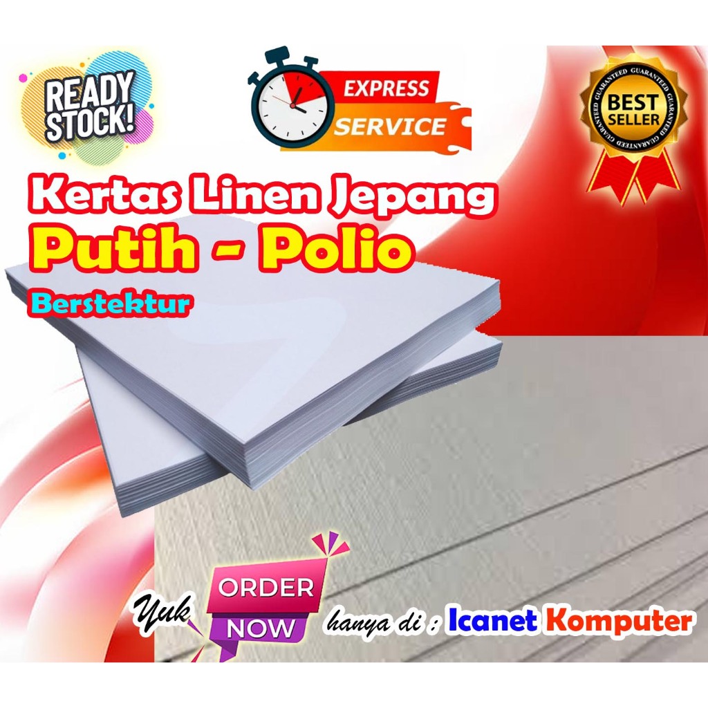 

Kertas Linen Jepang 230 gsm Isi 100/pack - untuk Undangan , Sertifikat, kartu nama dll