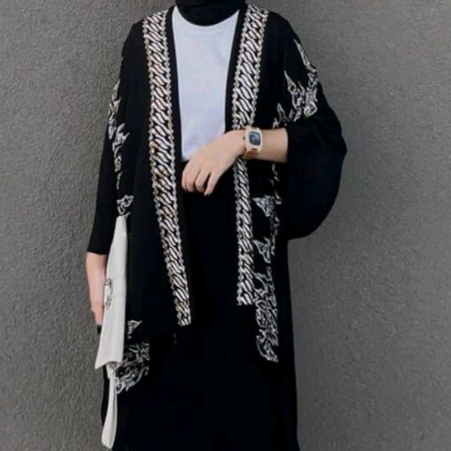 OUTER BATIK WANiTA CARDIGAN BATIK MODERN OUTFIT KONDANGAN SIMPEL