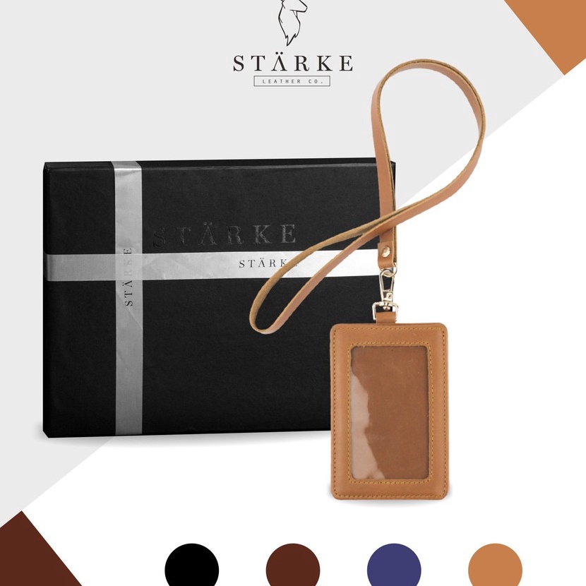 

Flash Sale Starke Leather ID Card Holder Lanyard Nametag Kulit Hustle Hog