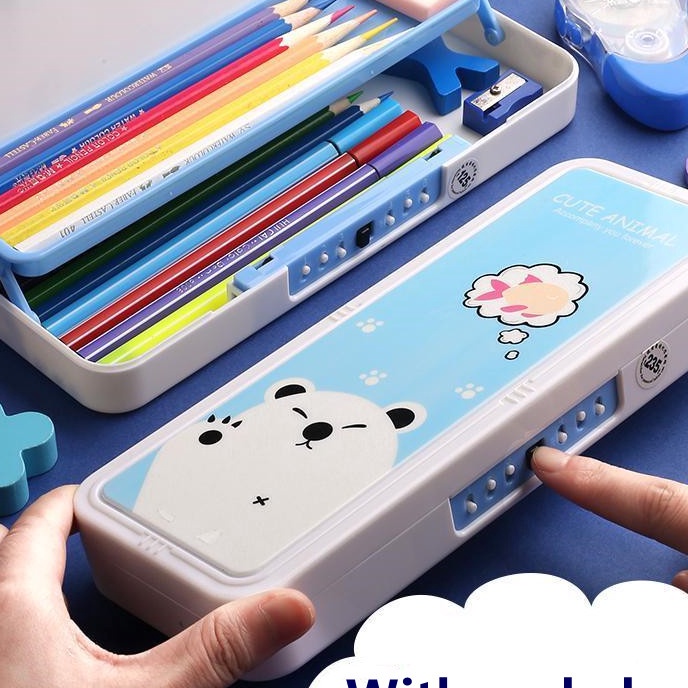 

KI3 Kotak Pensil 2 Tingkat AnakAnak dengan Sandi Password Model Terbaru