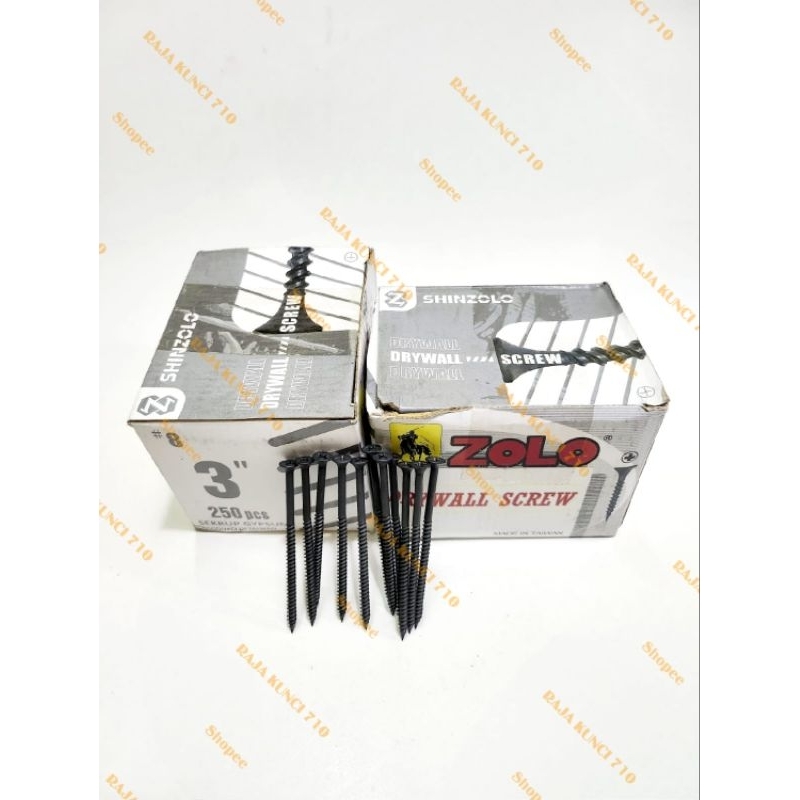 Sekrup Gipsum ZOLO ASLI 8x3" /Sekrup Gypsum 7,5cm ZOL0 / Drywall Screw