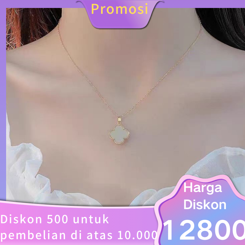 Kalung wanita Kalung Semanggi Putih Kalung mewah tinggi Anti karat Anti luntur
