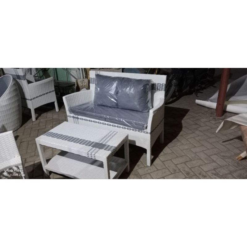 (Ready stok) Sofa hawai rotan sintetis kursi santai kursi taman sofa minimalis
