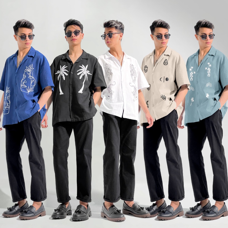 OVERSIZE PRINTED SHIRT  KEMEJA PRINT OVERSIZE PRIA KODE K2T5