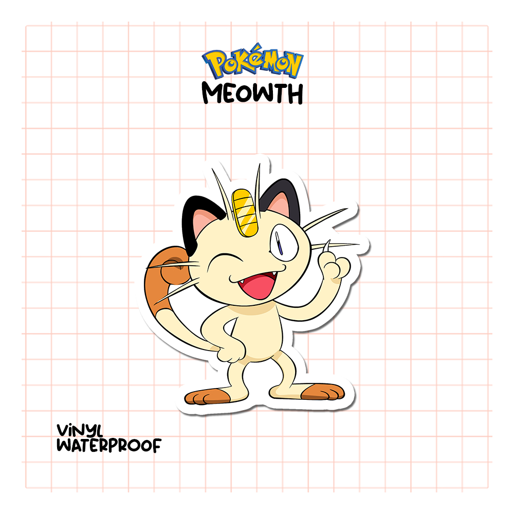 

Sticker Pokemon Meowth Vinyl Waterproof