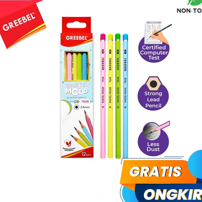 

FG2 GREEBEL 728 PENCIL 2B PASTEL NOOD 12PCSSET