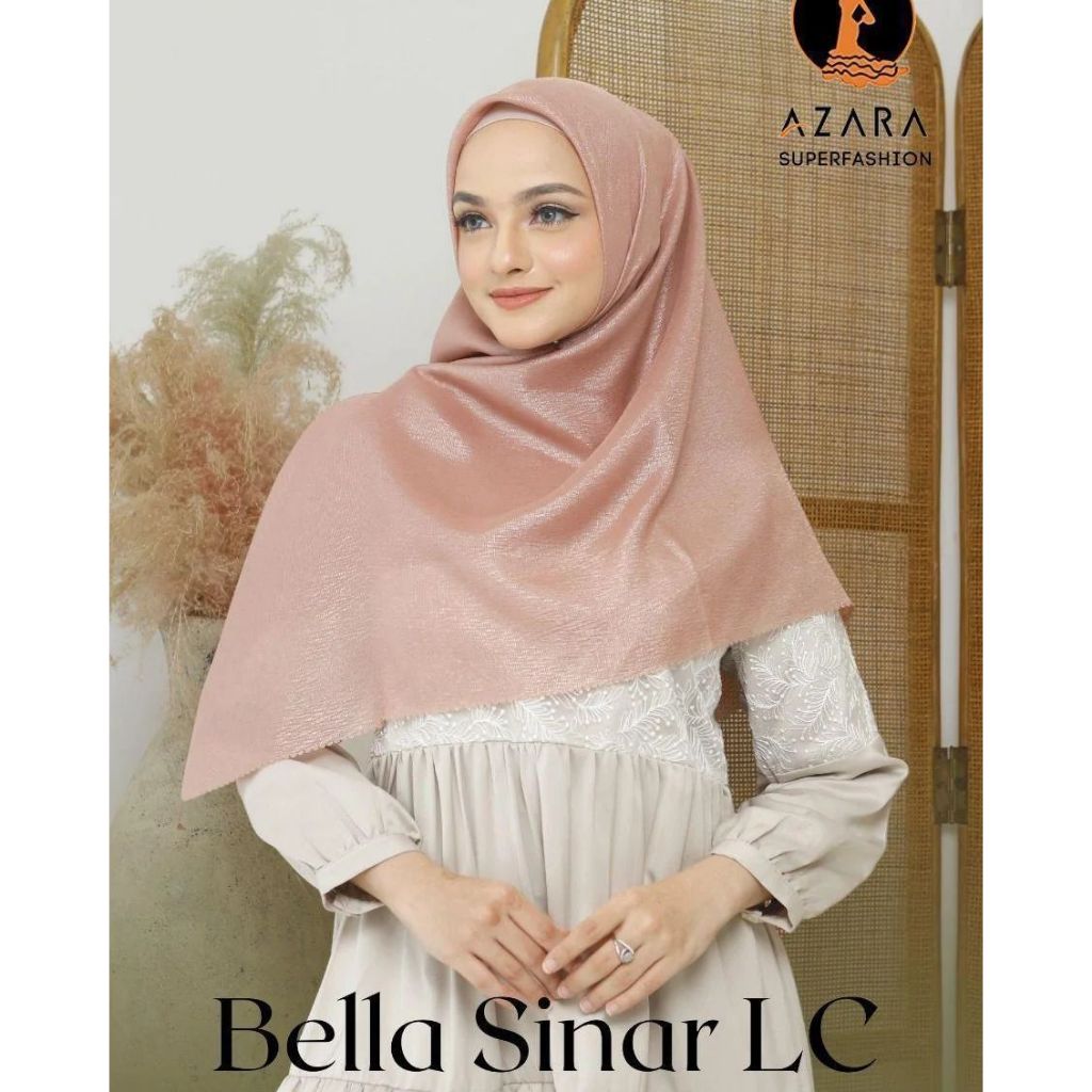 Jilbab Segiempat Bella Sinar - Nur Sinaran - Nur SInar Syari Hijab Glowing Azara Umama Pesta Kondang