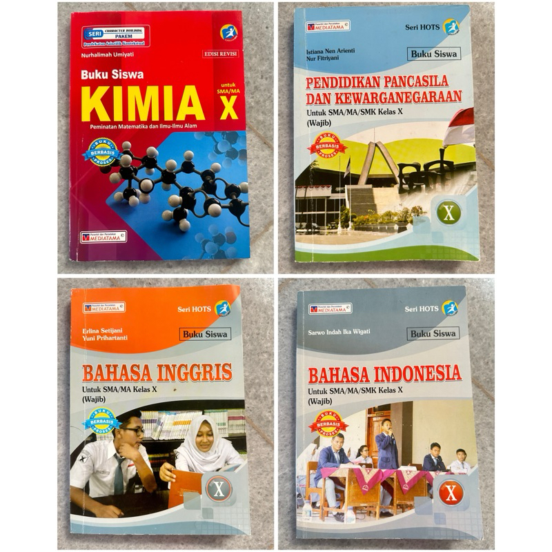 

Buku paket SMA kelas 10 // buku paket kimia kelas 10 // buku paket Bahasa indonesia kelas 10 // buku paket Bahasa Inggris kelas 10 // buku paket PPKN kelas 10 // buku cetak SMA kelas 10 Fisika penerbit mediatama murah kurtilas kurikulum 2013