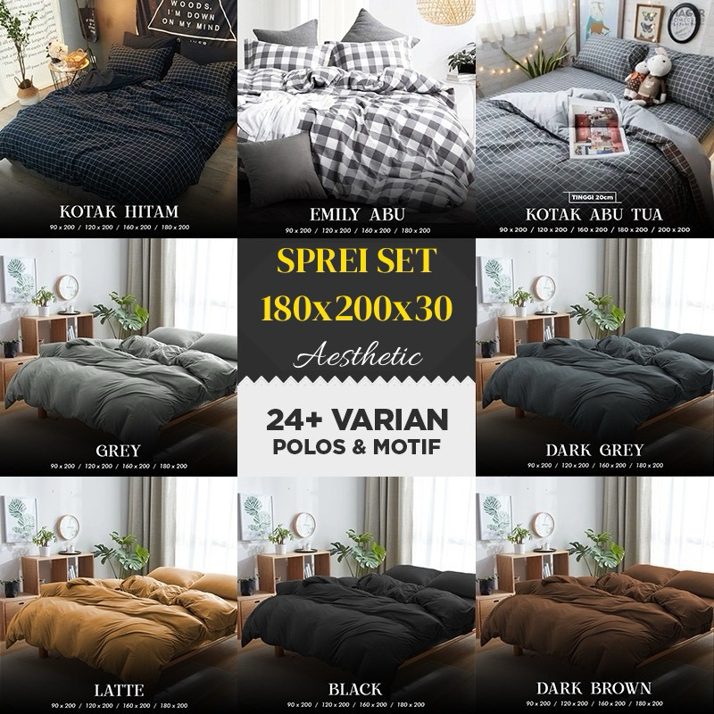 SPREI POLOS / SPREI MOTIF 180 x 200 x 30