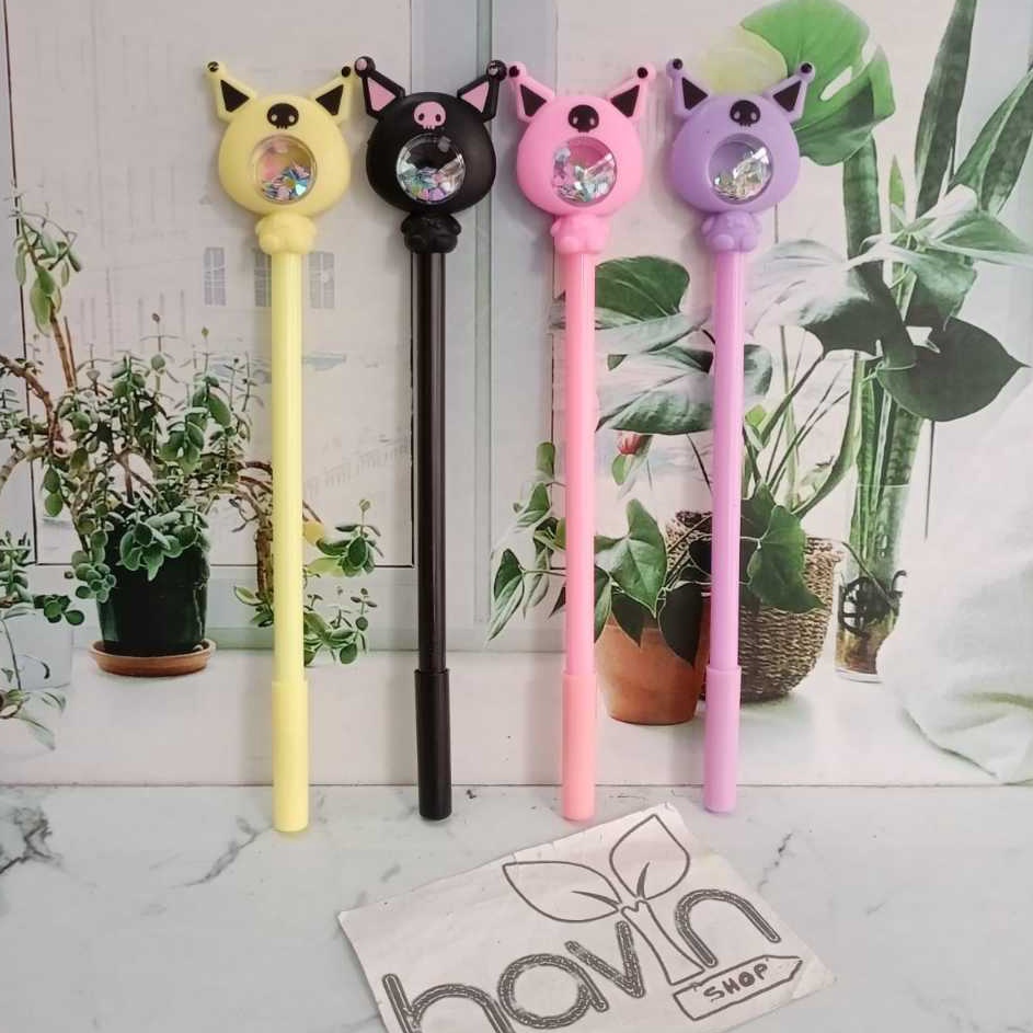 

Terlaku 12pc PENA BALLPEN PEN GEL MANIK KUROMI SANRIO