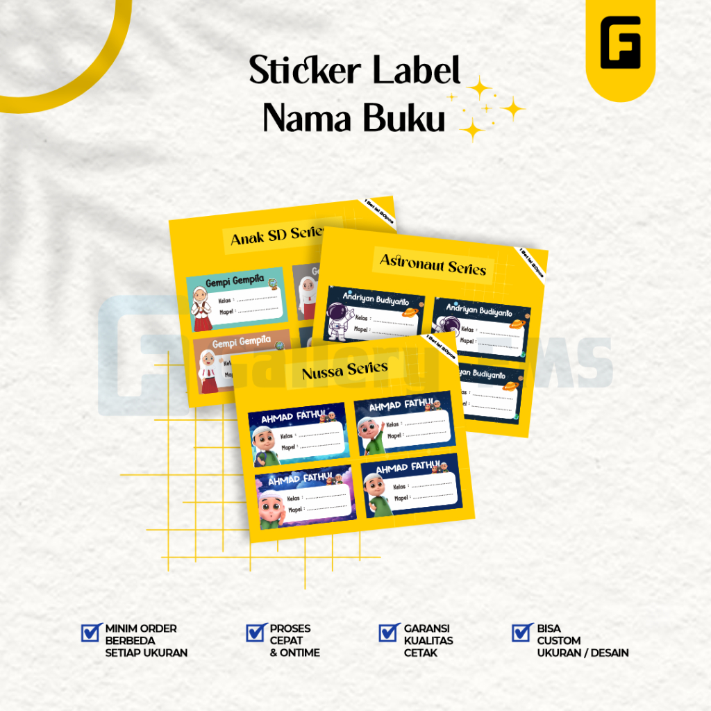 

Sticker Label Nama Buku Anak / Stiker Buku Pelajaran Sekolah Custom