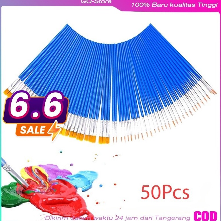 

Fash SALE 5Pcs Minyak Set Paintbrush Ujung Pointed Dan Flat Nilon Artist Paint Brush