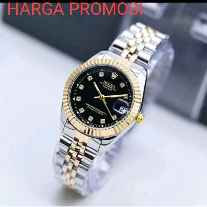 COD /JamTangan Wanita Elegan // Jam Tangan Rolex Rantai Stainless Steel