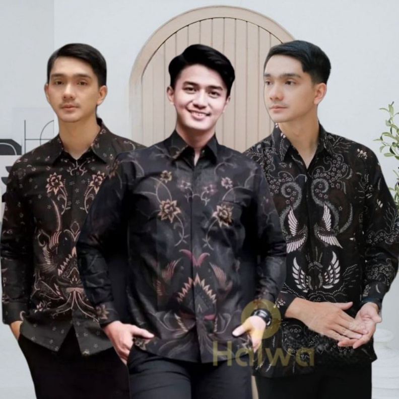 Batik pria coklat kemeja cowok lengan panjang m l xl xxl terlaris premium modern quality warna mocca
