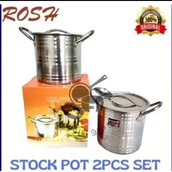 Panci Set isi 2pcs ROSH • STOCK POT ROSH STAINLESS STEEL ISI 2pcs • Panci set ROSH isi 2pcs