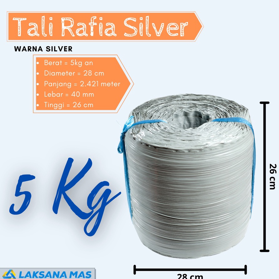 

Limit Tali Rafia Plastik Rol Besar Laksanamas Warna Silver Ukuran 5Kg an di JakartaDepokBogorTangerangBekasi