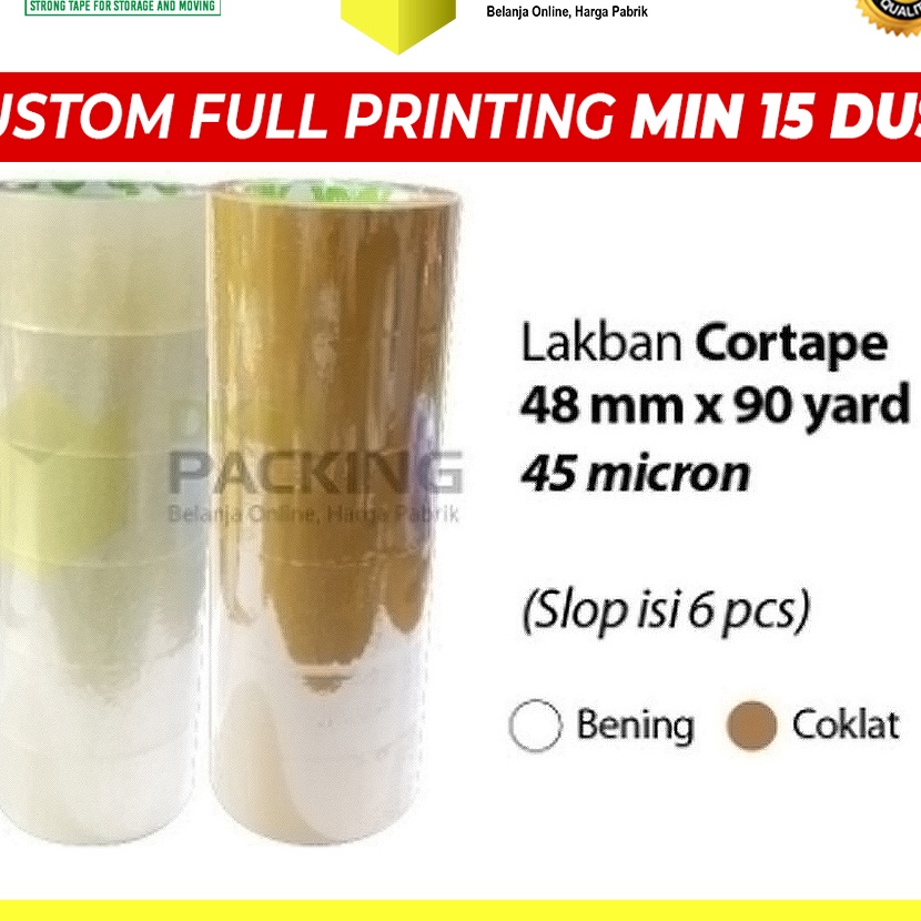 

HJ6 Lakban 48mm x 9yard CORTAPE Plakban Isolasi PREMIUM TERMURAH SELOP