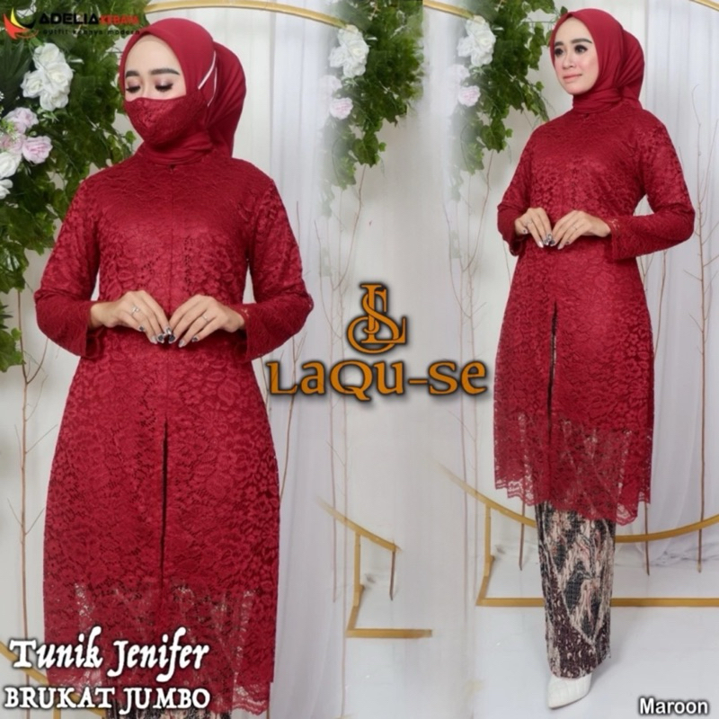 Set Kebaya Tunik Brukat Terbaru Kebaya Brokat Wisuda Seragam Nikahan Outfit Pesta Kekinian Stelan Ke